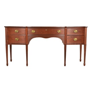 Kindel Furniture Federal Inlaid Mahogany Sideboard Credenza, Newly Refinished For Sale