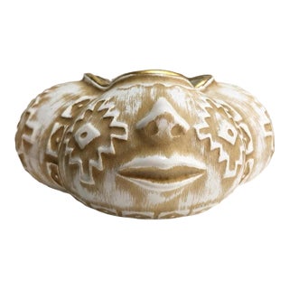 1960 Haeger Face Planter Cachepot Organic Modern Art Pottery Shelf Bookcase Decor For Sale