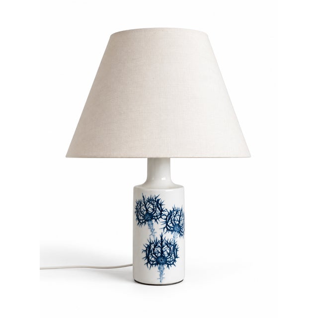 Royal Copenhagen Vintage Porcelain Table Lamp with Blue Thistle Motif from Royal Copenhagen, Denmark, 1960s For Sale - Image 4 of 4