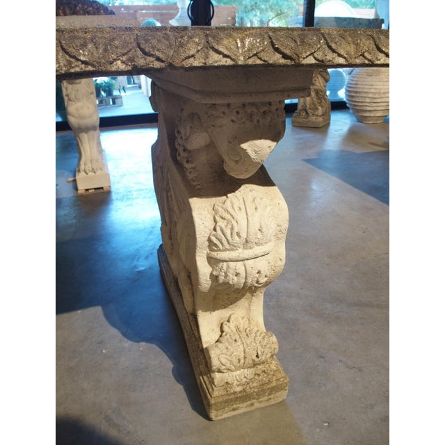 Italian Neoclassical Style Garden Table With Winged Rams Heads Decor, 1900s For Sale - Image 18 of 18