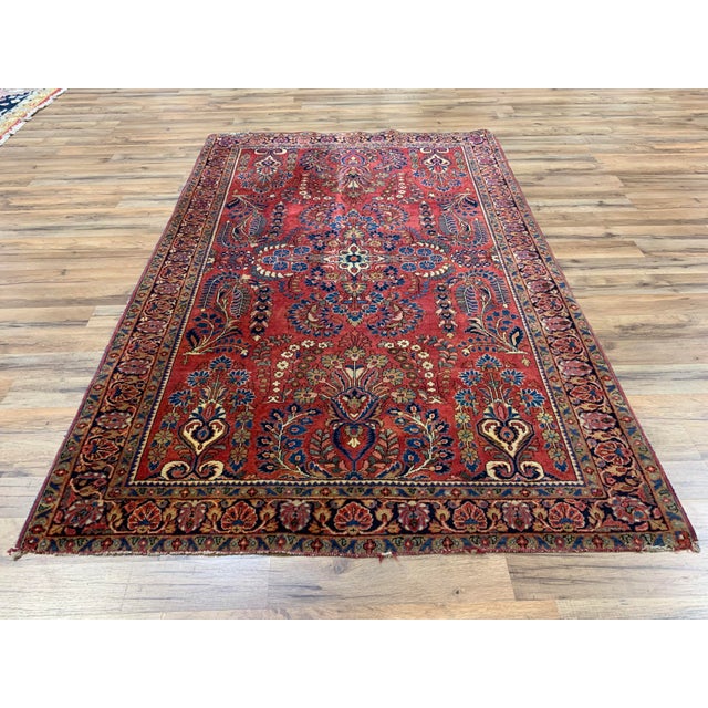Early 20th Century Antique Persian Sarouk Rug 4′3″ × 6′6″ Chairish