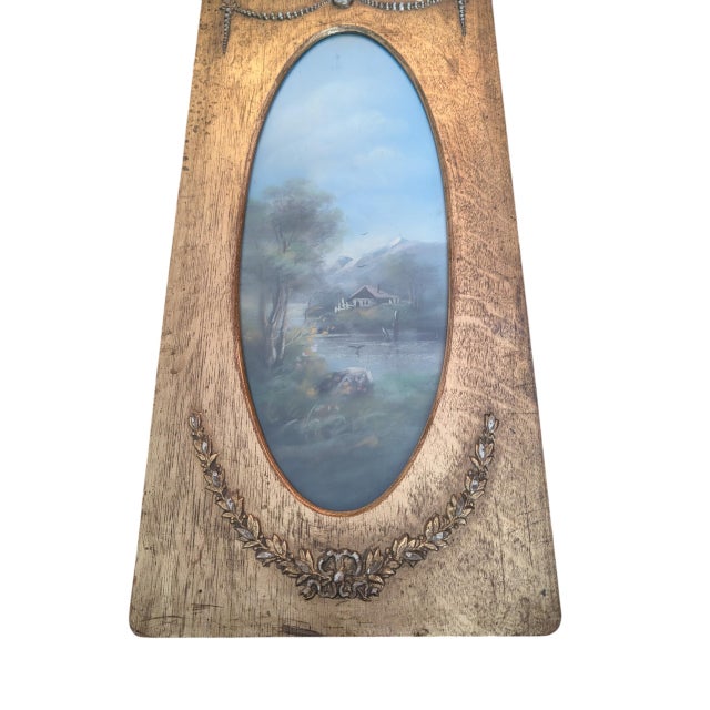 1900 - 1909 Antique Landscape Painting in Ornate Wood Frame For Sale - Image 5 of 12