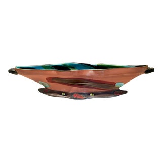 1990s Woody Hughes Elongated Terra Cotta Vessel For Sale