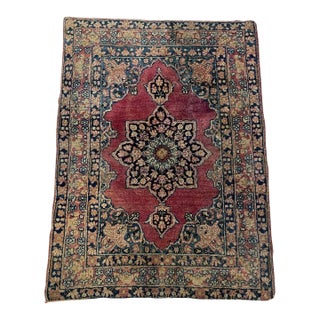 Exquisite Antique Persian Kerman Lavar Rug 2.1' X 3.2' (64cm X 98cm) 1880s For Sale