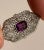 10k White Gold Art Deco Filigree Brooch Amethyst Antique Ornate Pin Estate Piece For Sale - Image 10 of 10