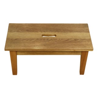 Wooden Low Stool in Ash Wood, 1980s For Sale
