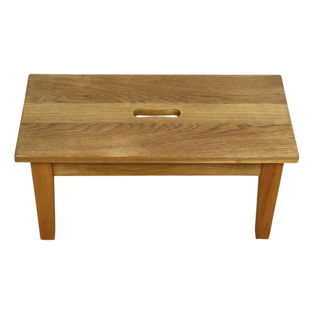 Wooden Low Stool in Ash Wood, 1980s For Sale