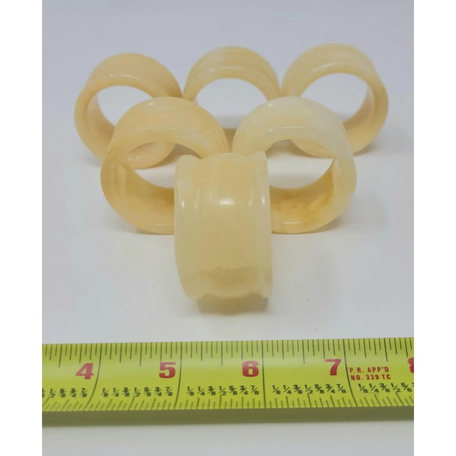 Vintage Alabaster Napkin Rings Set of 6 For Sale - Image 9 of 10
