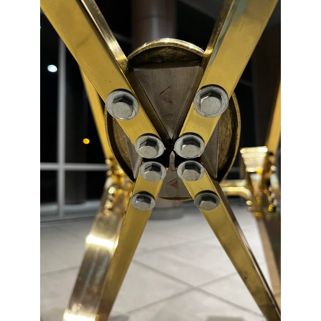 Italian Brass Console Table Base in Mastercraft Style For Sale - Image 10 of 12