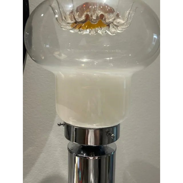 Chrome Chrome and Murano Glass Lamp, Italy, 1970 For Sale - Image 8 of 8