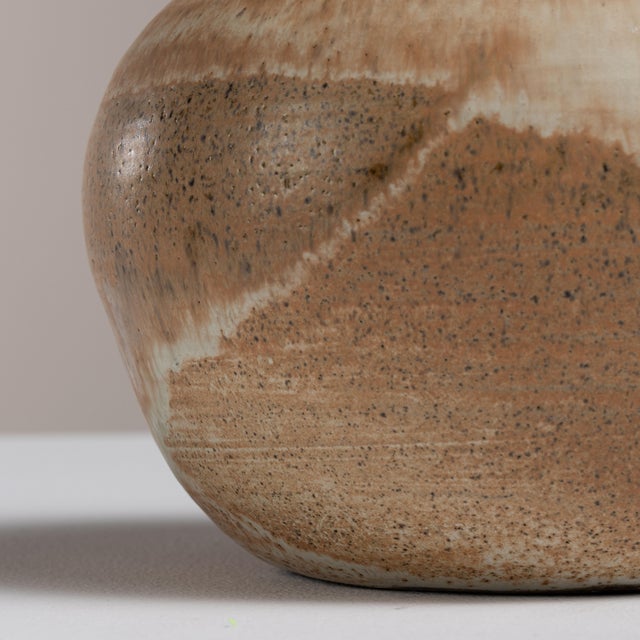 1960s Denmark Tan Ceramic Jar For Sale - Image 11 of 15