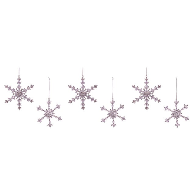 2020s Snowflake Jewel Ornaments (Set of 6) For Sale - Image 5 of 5