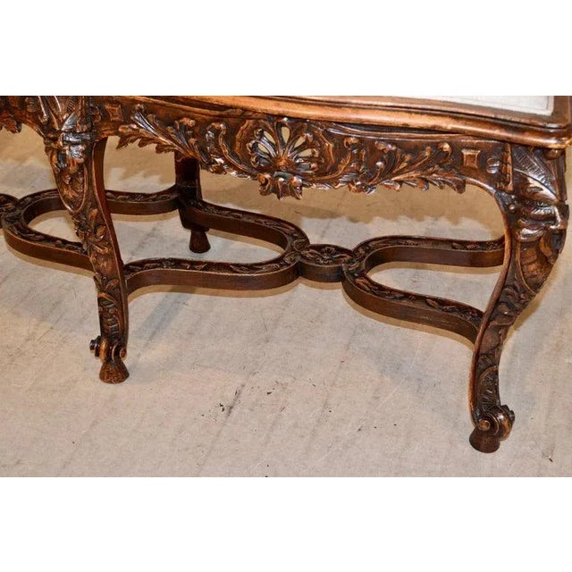 Wood 19th C French Walnut Bench For Sale - Image 7 of 11