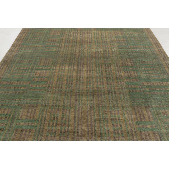 2020s Rug & Kilim's Scandinavian Style Plush Rug in Mohair With Muted Geometric Designs For Sale - Image 5 of 11