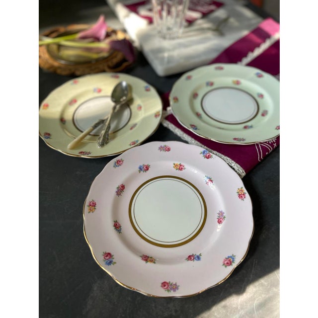 Collection of Three (3) English Floral 8” Plates by Colclough For Sale - Image 4 of 8