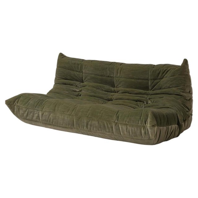 Vintage Togo Three-Seater Sofa in Pierre Frey Velvet by Michel Ducaroy for Ligne Roset For Sale - Image 13 of 13