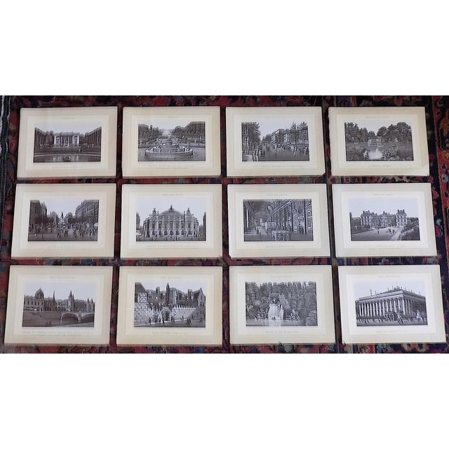 Black Authentic Antique 19th Century Paris Views Lithographs - Set of 12 For Sale - Image 8 of 8