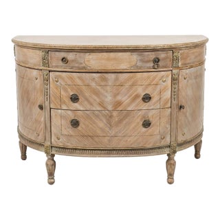 Mid 20th Century Louis XVI Style Demilune Commode (Or Half-Moon Sideboard / Chest) For Sale