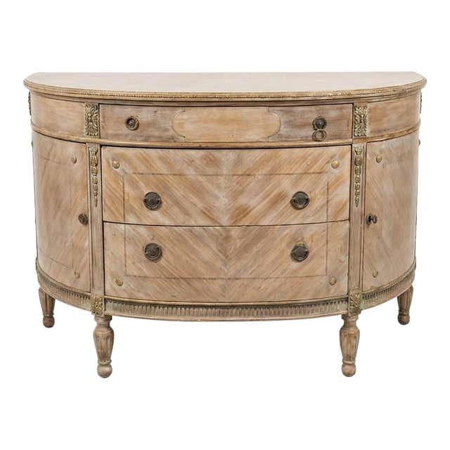 Mid 20th Century Louis XVI Style Demilune Commode (Or Half-Moon Sideboard / Chest) For Sale