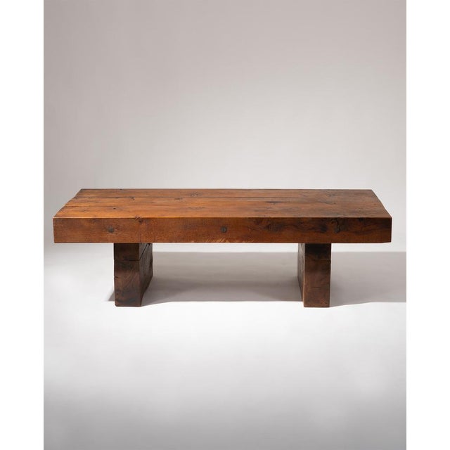 Brutalist Wooden Table, 1960s For Sale - Image 4 of 8