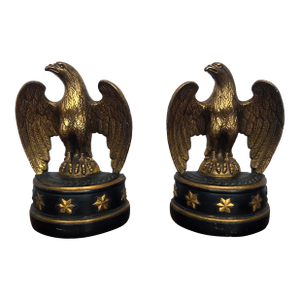 Late 20th Century Federal Hollywood Regency Borghese Eagle Bookends - Pair
