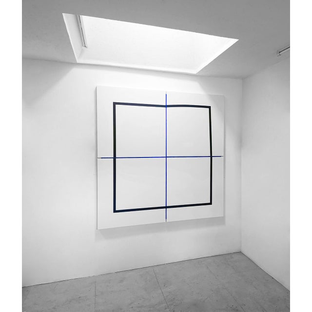 Abstract Contemporary Abstract Acrylic and Pigment on Canvas Painting "Xxii 97 325 (Quadtych)" by Pierre Muckensturm For Sale - Image 3 of 6