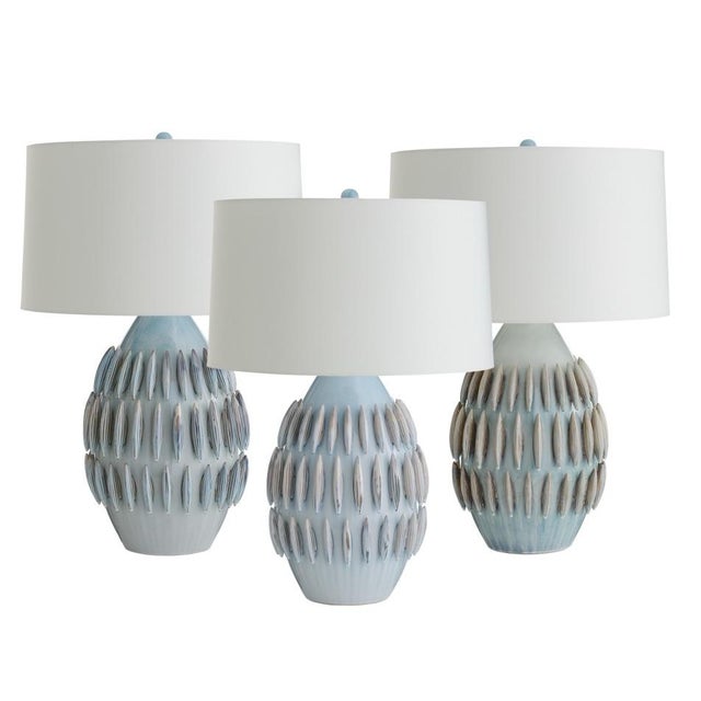 Arteriors Pawnee Sculptural Blue Ceramic Table Lamp For Sale In Naples, FL - Image 6 of 8