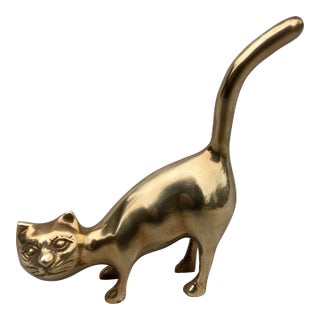Brass Mid Century Cat Figure For Sale