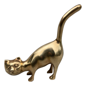 Brass Mid Century Cat Figure