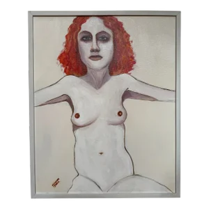 Original Maxine Smith Female Nude Portrait Oil Painting - Chapel Roan?