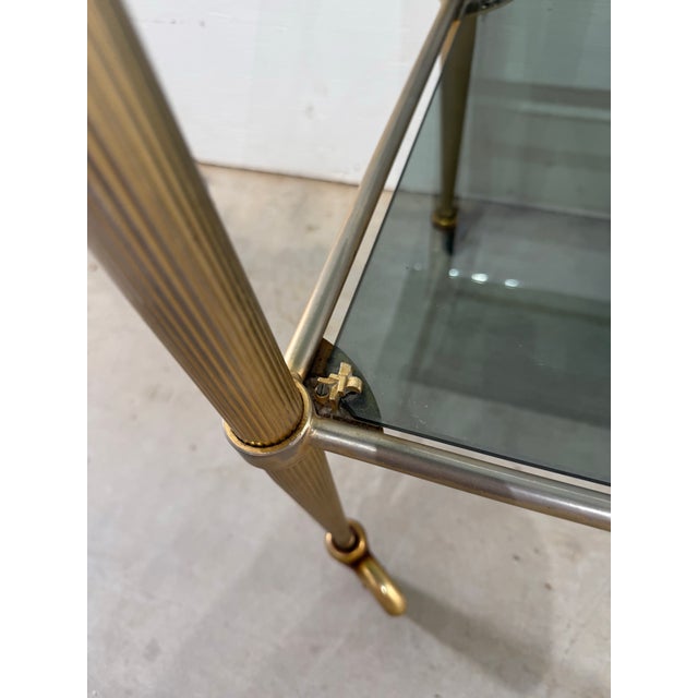 1950s Vintage French Brass Bar Cart For Sale - Image 11 of 12
