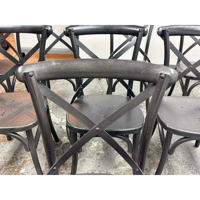 Restoration Hardware Metal Madeleine Side Chairs, Set of Eight For Sale In San Francisco - Image 6 of 12
