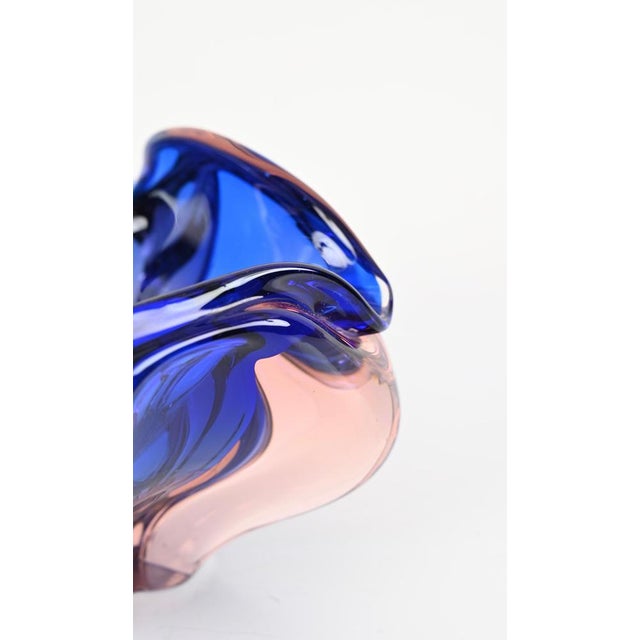 1960s Pink and Blue Sommerso Murano Glass Bowl form Fratelli Toso, Italy, 1960s For Sale - Image 5 of 18