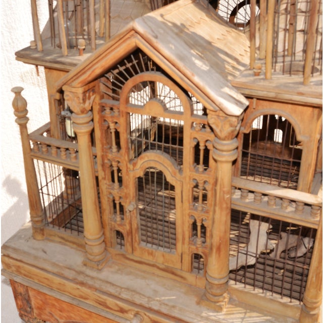 Victorian Wooden Bird Cage Palace on Floor Stand | Chairish