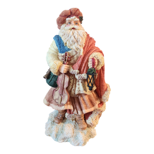 Very Detailed & Colorful Resin Holiday Christmas Statue of Santa Claus, 1990s