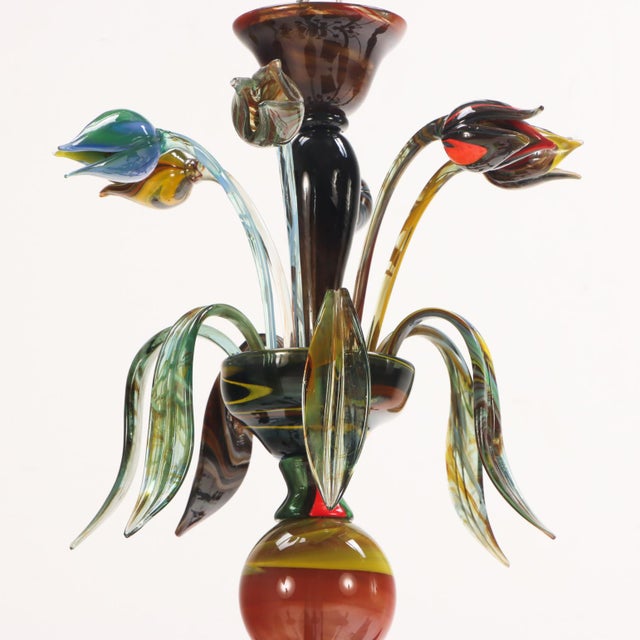 An Italian Multi-Color Murano Glass 8-Arm Chandelier, C. 1985. For Sale In Philadelphia - Image 6 of 7