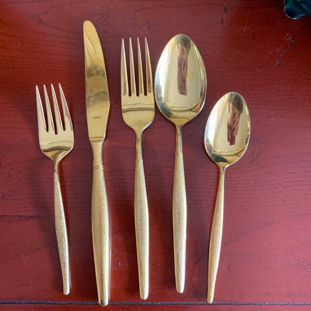 Midcentury Japan, Gold Stainless Flatware Set of 100 Chairish