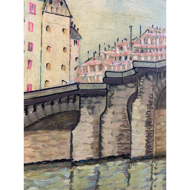 Roberto Gherardi, Un pont à Paris, 1974, Oil on Wood, Framed For Sale - Image 4 of 6