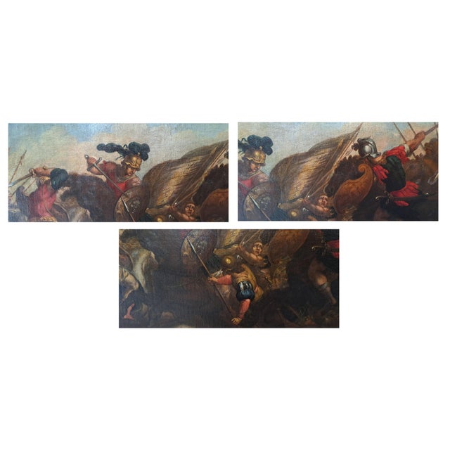 Italian Artist. Pair of Battles, 1800s, Oil on Canvas For Sale - Image 9 of 11