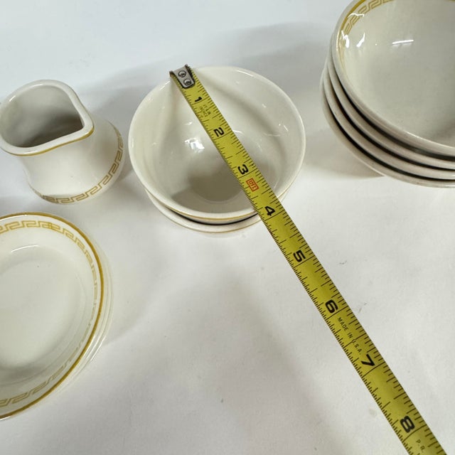 1950s Mediterranean Homer Laughlin Restaurant Quality Gold Greek Key Banded Dinnerware - 19 Pieces For Sale - Image 11 of 11