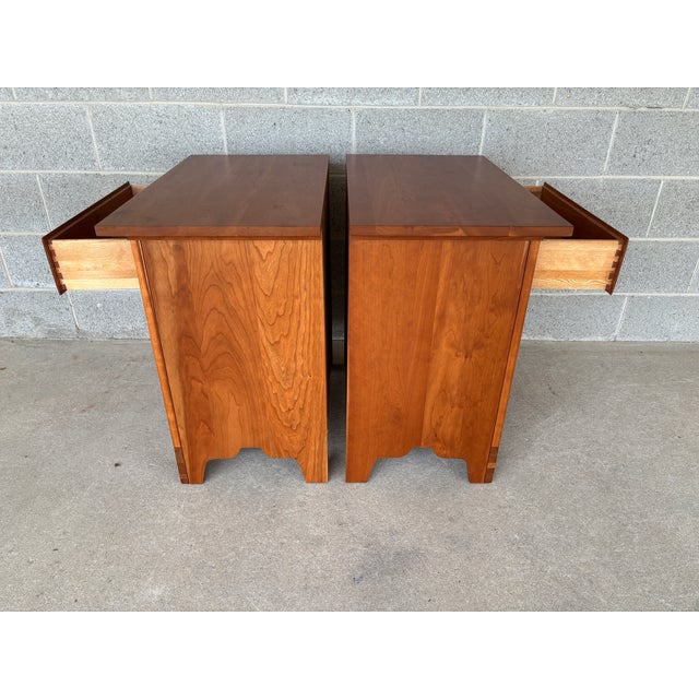 Description: Chatam Reproductions Cherry Shaker Style Nightstands - A Pair. Super High Quality Craftsmanship. In Very Good...