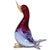 Beautiful vintage Murano hand blown Sommerso red, purple, blue and gold flecks Italian art glass bird figure / sculpture....