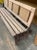 Vintage Knole Industrial Style Wood & Metal Bench 72” For Sale - Image 4 of 4