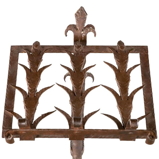 Early 19th Century Gothic Revival Wrought Iron Lectern or Music Stand With Articulated Candle Mount For Sale - Image 10 of 10