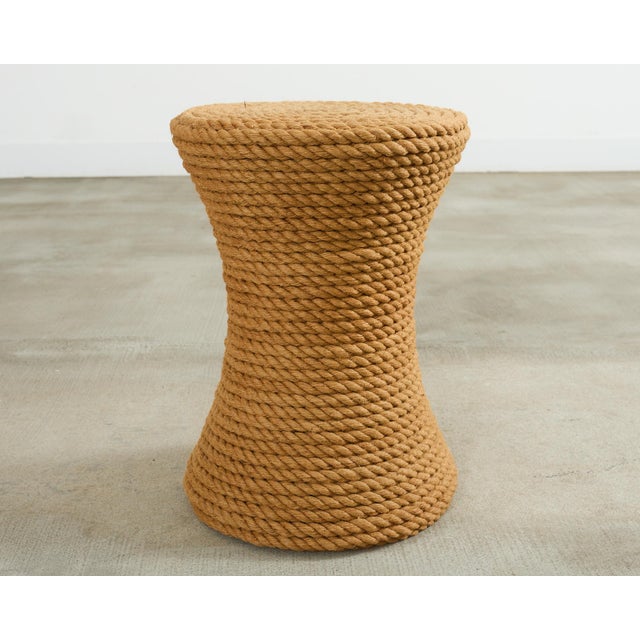 Mid 20th Century Pair of Audoux-Minnet Style Rope Drink Table Stools For Sale - Image 5 of 12