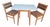 Mid-Century Blue Formica Drop Leaf Table and Dining Chairs Set, 1960s, Set of 3 For Sale