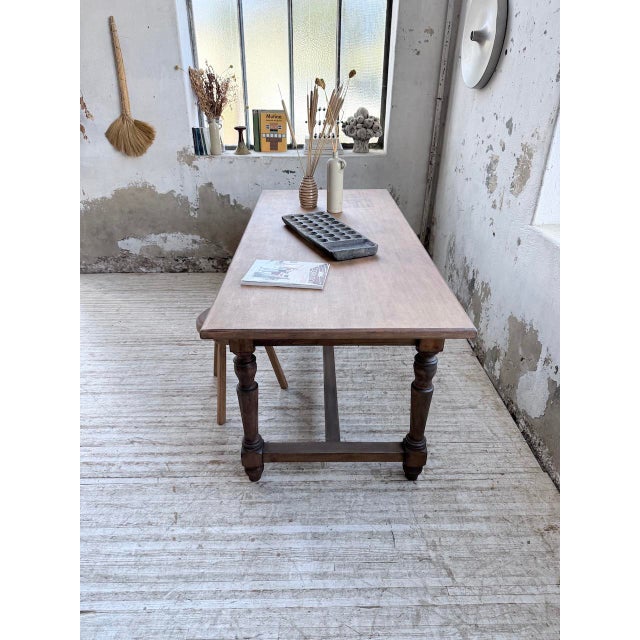Farmhouse Table with Turned Pine and Birch Legs, 1960s For Sale - Image 11 of 18