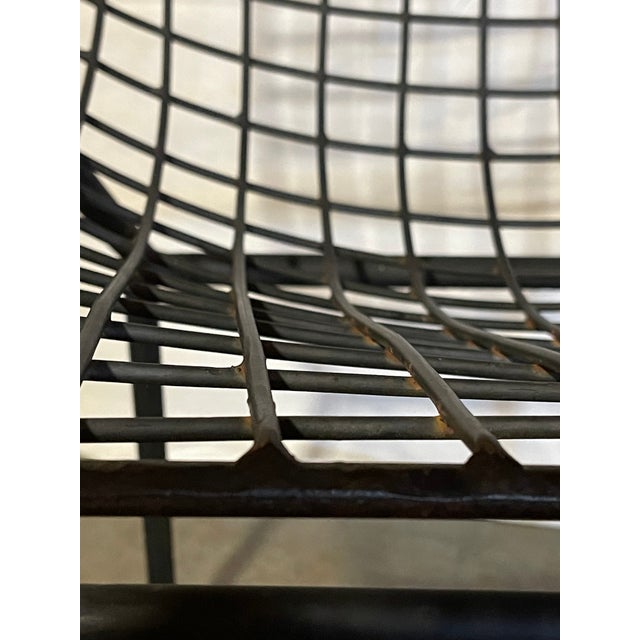 Knoll Style, Mid-Century Modern Metal Wire Chairs - Set of 6 Black For Sale - Image 9 of 14