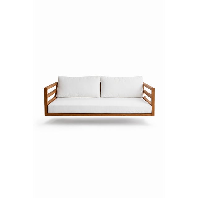 Brown Modern Coastal Teak Swing Bed – Del Mar For Sale - Image 8 of 10