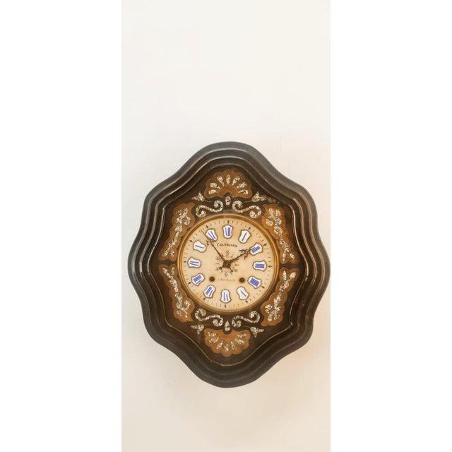 Brown Vintage Wall Clock in Wood For Sale - Image 8 of 18